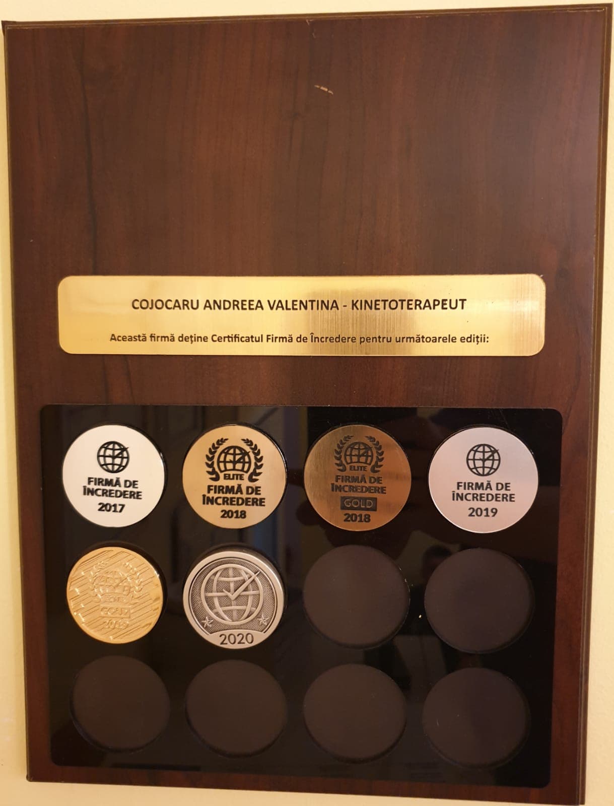 Tablou Firmă de Încredere - premii 2017, 2018, 2019, 2020